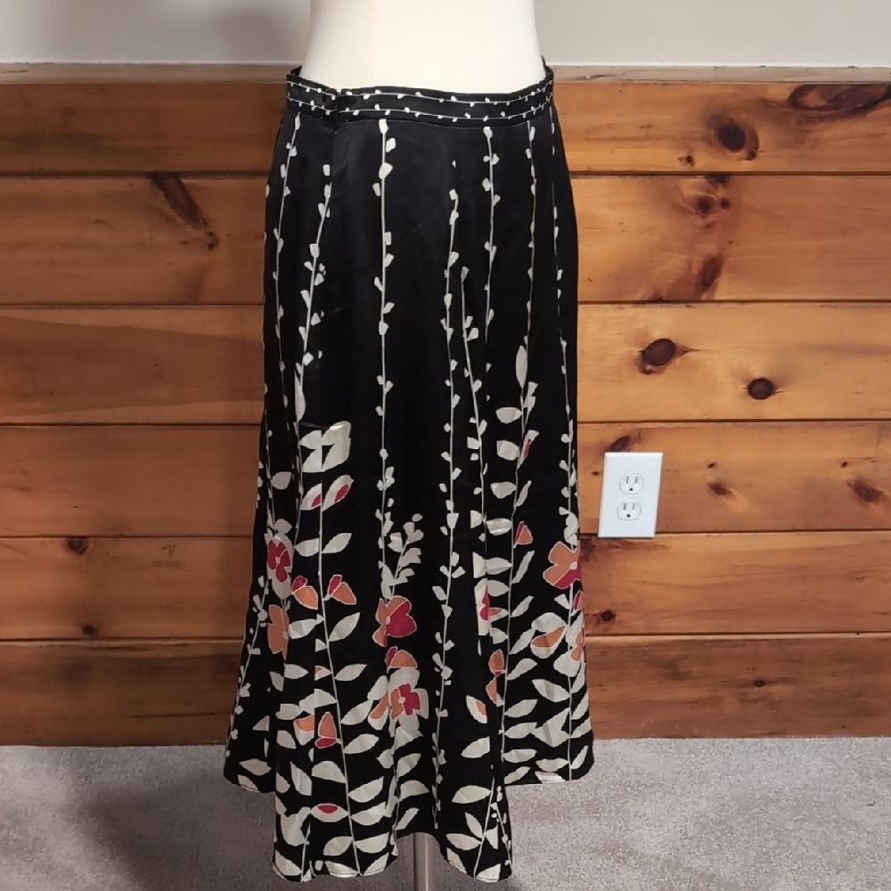 Talbots Black and White A-line Midi Skirt - Picture 2 of 4